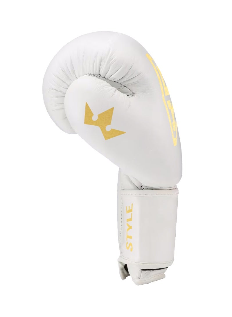 KO Style Boxing Gloves White and Gold - Image 4