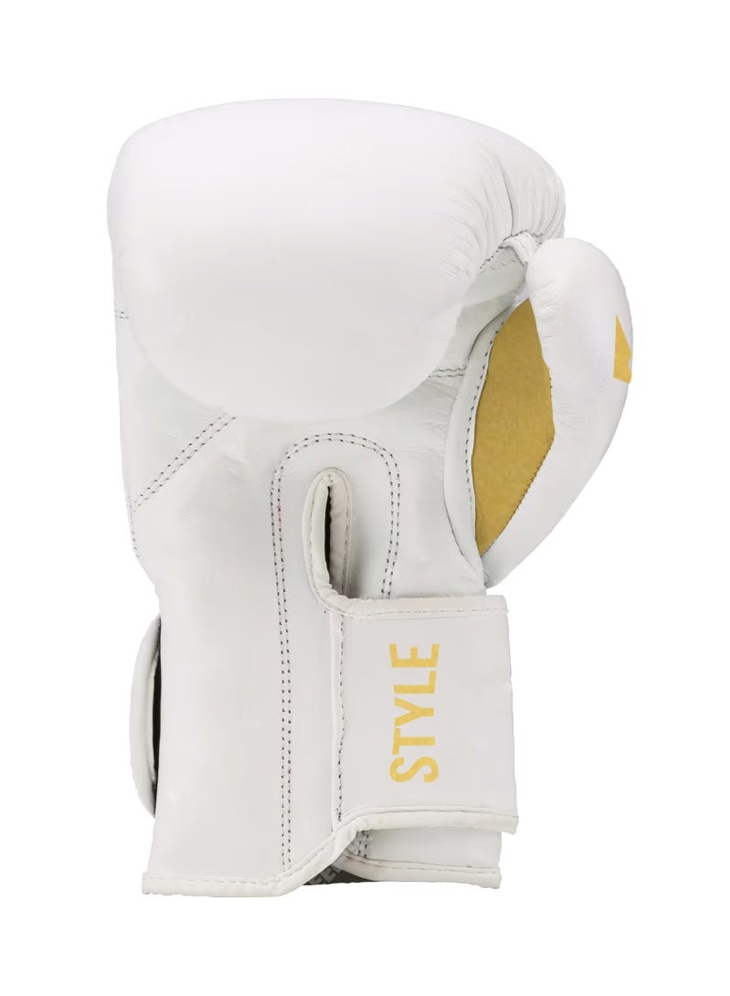 KO Style Boxing Gloves White and Gold - Image 2