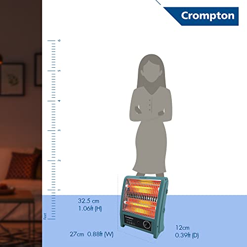 Crompton Insta Comfy 800 Watt Room Heater with 2 Heat Settings(Grey Blue) - Image 5