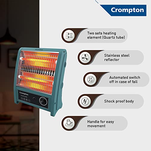 Crompton Insta Comfy 800 Watt Room Heater with 2 Heat Settings(Grey Blue) - Image 4