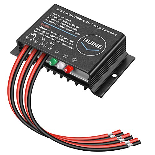HUINE 20A 12V 24V Auto IP68 Waterproof PWM Solar Charge Controller Solar Panel Battery Intelligent Regulator for Solar System Caravan Boat(24 Hours Working Mode) - Image 1