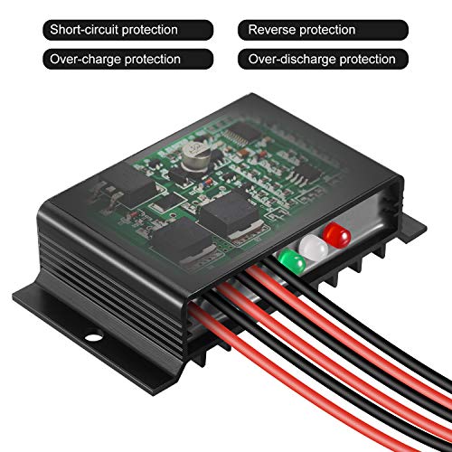 HUINE 20A 12V 24V Auto IP68 Waterproof PWM Solar Charge Controller Solar Panel Battery Intelligent Regulator for Solar System Caravan Boat(24 Hours Working Mode) - Image 4