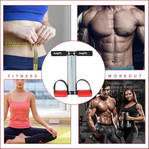 SUREFIT Double Spring Tummy Trimmer with Hand Grip Strengthener with Digital Counter (5-60 kg Adjustable) | Home Gym Equipment for Abs Workout, Belly Fat Loss, Chest Expander & Forearm Strength - Image 5
