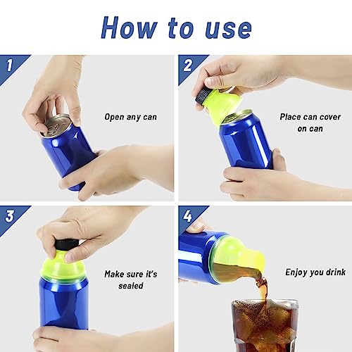 Newbested 12 Pack Can Covers,Reusable Pop Can Bottle Tops Lids for Soda Carbonated Drink Beer Energy Drinks Juice Seltzer,Picnic Beach Gathering Party Accessories - Image 3