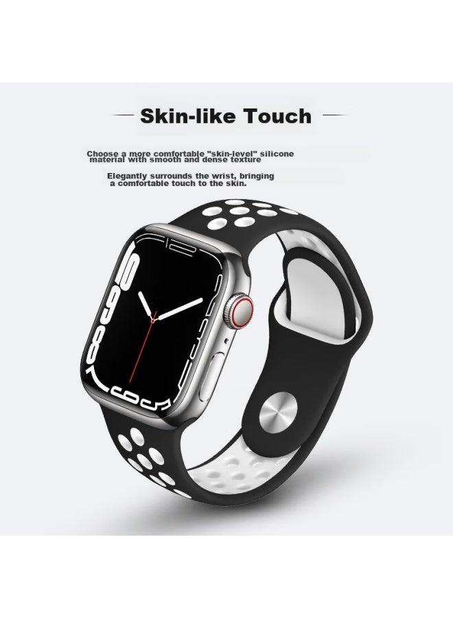 Bho Suitable For Apple Watch Bands, Apple Watch S10/ultra2/s9 Sports Band, Iwatch S8/7/6/5/4/se Breathable Hole Silicone Strap - Image 3