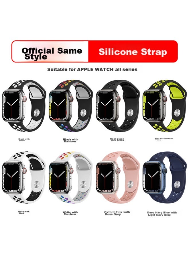 Bho Suitable For Apple Watch Bands, Apple Watch S10/ultra2/s9 Sports Band, Iwatch S8/7/6/5/4/se Breathable Hole Silicone Strap - Image 2