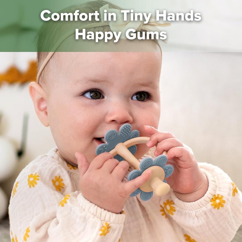 haakaa Silicone Baby Teether ToysNippleShaped End for Gum Massage360 Baby Toothbrush Head for SelfBrushing TrainingEasy to Grip  Sky Blue - Image 2