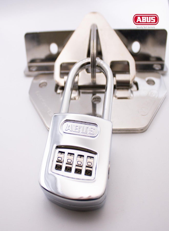 أباس قفل مركب من الكروم قابل لإعادة الضبط ومقاوم للعوامل الجوية ABUS 160/50HB50، بأربعة أقراص، مع قيد بطول 2 بوصة - Image 5