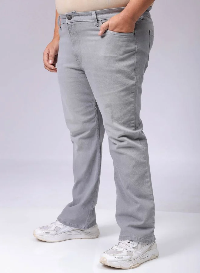 هاردسودا Men Plus Size Bootcut Solid Mid-Rise Stretchable Jeans