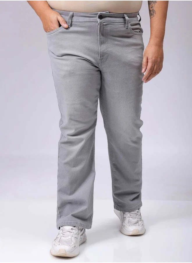 هاردسودا Men Plus Size Bootcut Solid Mid-Rise Stretchable Jeans
