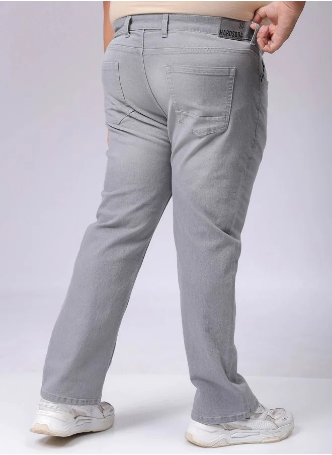 هاردسودا Men Plus Size Bootcut Solid Mid-Rise Stretchable Jeans