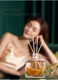 JULY WND Flower Reed Diffuser with Incense Diffuser Sticks and Preserved Flower Flame Free Long Lasting Natural Elegant Air Freshener Odor Eliminator for Home Office Bedroom Gift 120ml Orange Fruity Aroma  - Image 3