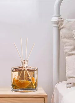 JULY WND Flower Reed Diffuser with Incense Diffuser Sticks and Preserved Flower Flame Free Long Lasting Natural Elegant Air Freshener Odor Eliminator for Home Office Bedroom Gift 120ml Orange Fruity Aroma  - Image 2