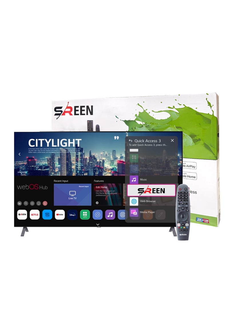 SREEN - SREEN 65” 4K UHD Smart LED TV, WebOS, Frameless, Wi-Fi, Magic Remote – SRET-65S4KW1 - Image 1