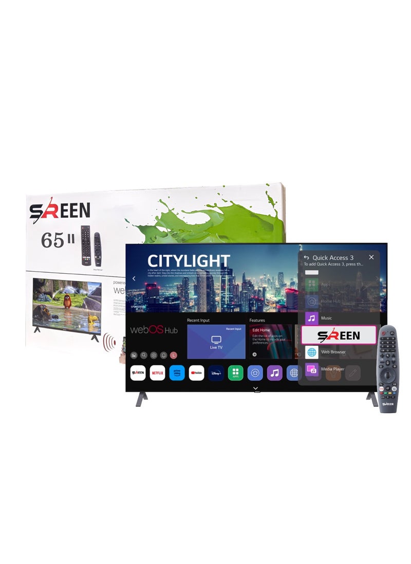 سرين شاشة سيرين LED سمارت 65 بوصة، بدقة 4K UHD، بدون إطار، بنظام WebOS،  - SRET-65S4KW1  - Image 4