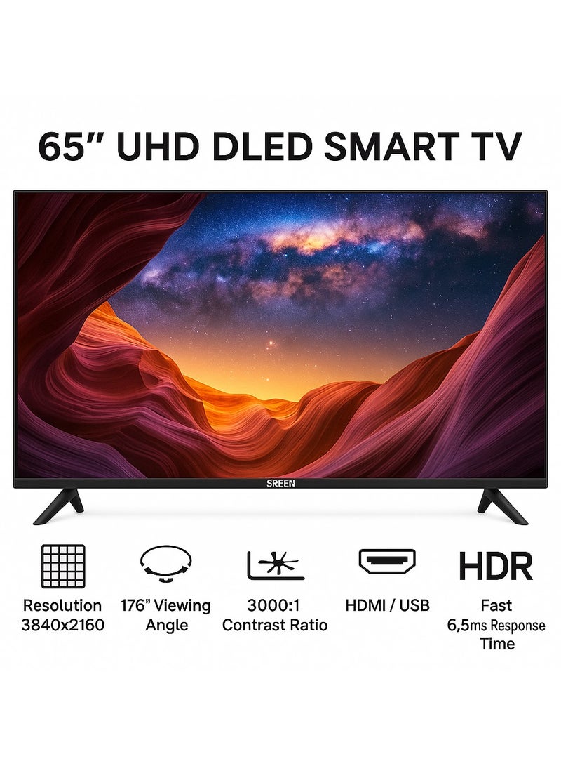 سرين شاشة سيرين LED سمارت 65 بوصة، بدقة 4K UHD، بدون إطار، بنظام WebOS،  - SRET-65S4KW1 - Image 5