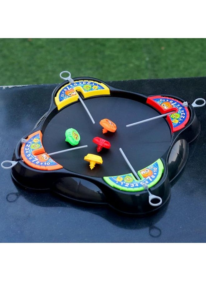Goyal's Cool Top Spinning Beyblades Game Gyro Battle Toy On Classic Super Arena Disk For Kids, 2-4 Players With 4 Beyblades Spinners & Launchers (Black) - Image 2