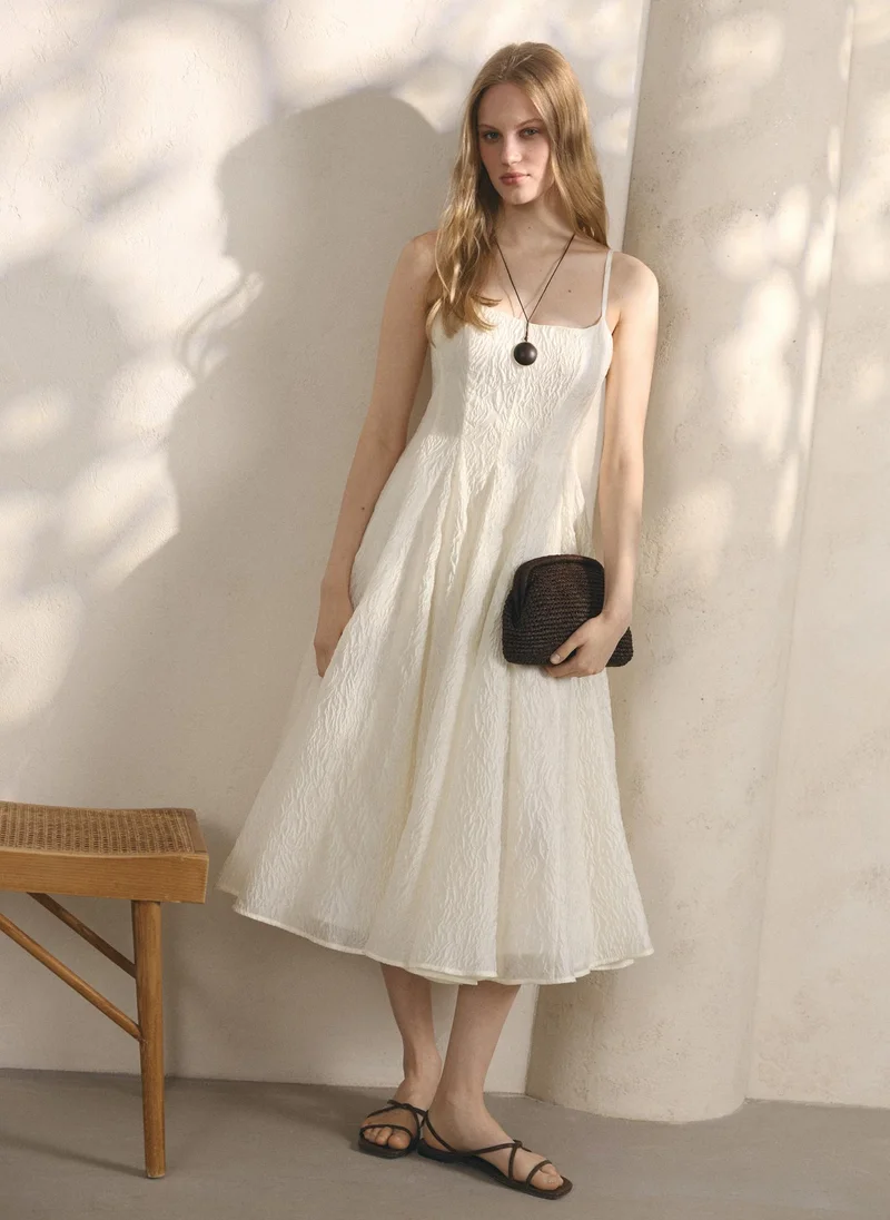 Lichi  Midi dress with straps in crinkled fabric for Women | Best Price UAE