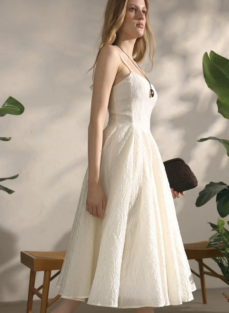 Lichi  Midi dress with straps in crinkled fabric for Women | Best Price UAE
