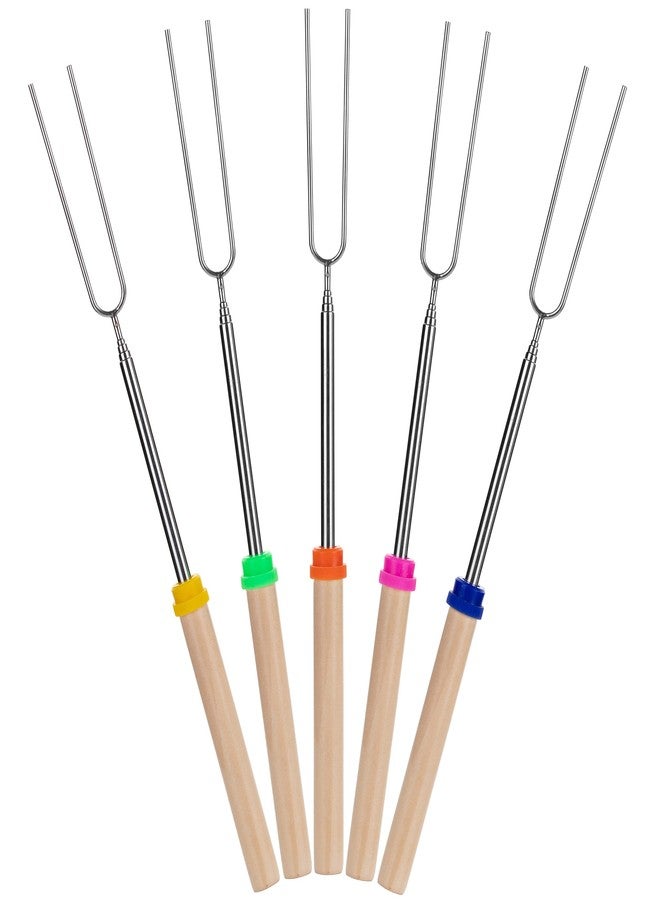 UNCO- Extendable Stainless Steel Roasting Sticks, 5 Pack, 32" - For S'mores, Hot Dogs, Campfires and Fire Pits - Image 1