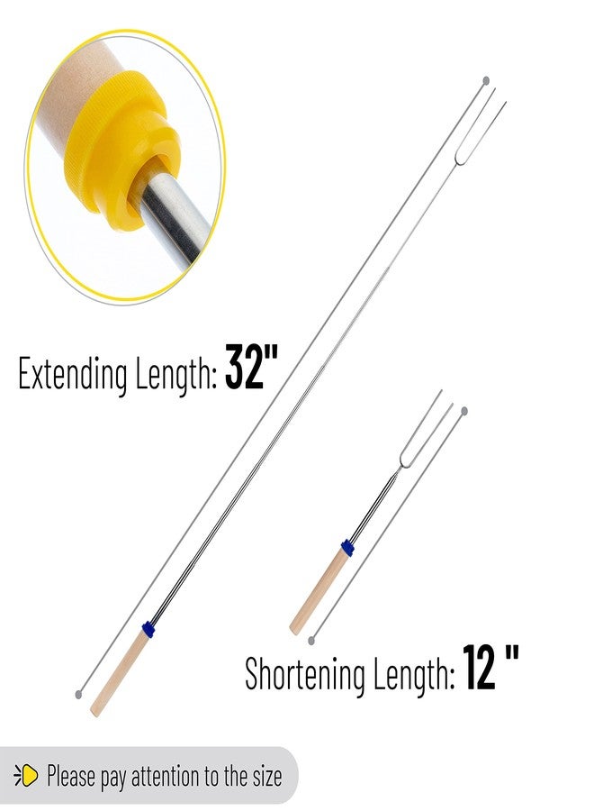 UNCO- Extendable Stainless Steel Roasting Sticks, 5 Pack, 32" - For S'mores, Hot Dogs, Campfires and Fire Pits - Image 3