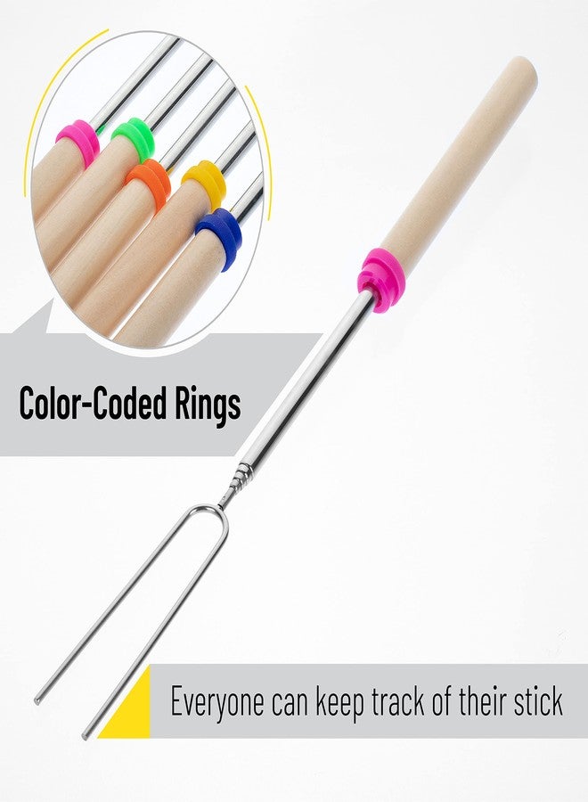 UNCO- Extendable Stainless Steel Roasting Sticks, 5 Pack, 32" - For S'mores, Hot Dogs, Campfires and Fire Pits - Image 5