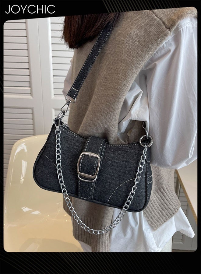Joychic حقيبة تحت الإبط للسيدات بشخصية مع سلسلة - حقيبة كتف عصرية مقاومة للتآكل - Image 3