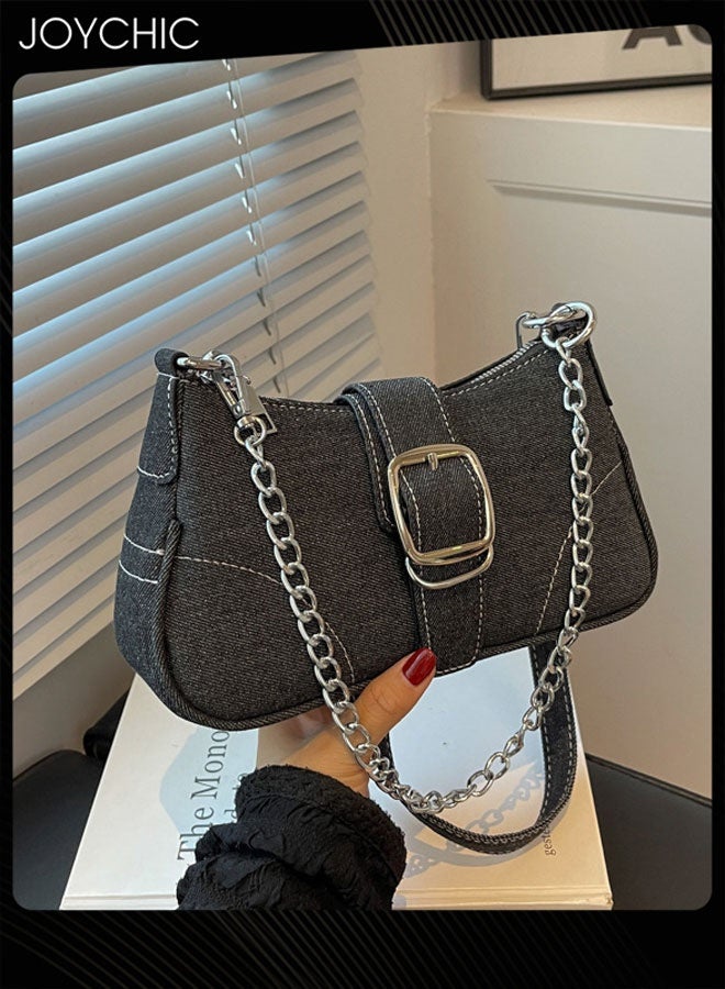 Joychic حقيبة تحت الإبط للسيدات بشخصية مع سلسلة - حقيبة كتف عصرية مقاومة للتآكل - Image 2