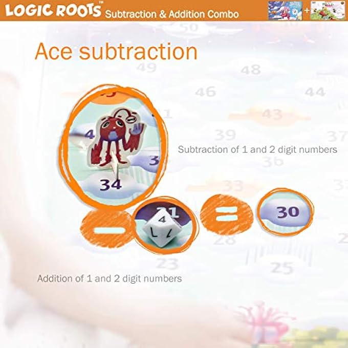 Logic Roots Addition and Subtraction Games  Pack of 2 Cloud Hoppers  Mountain Raiders Math Board Games and STEM Toys for 7 Year and Up Gift for Kids Girls  Boys Homeschoolers Grade 1  Up - Image 5