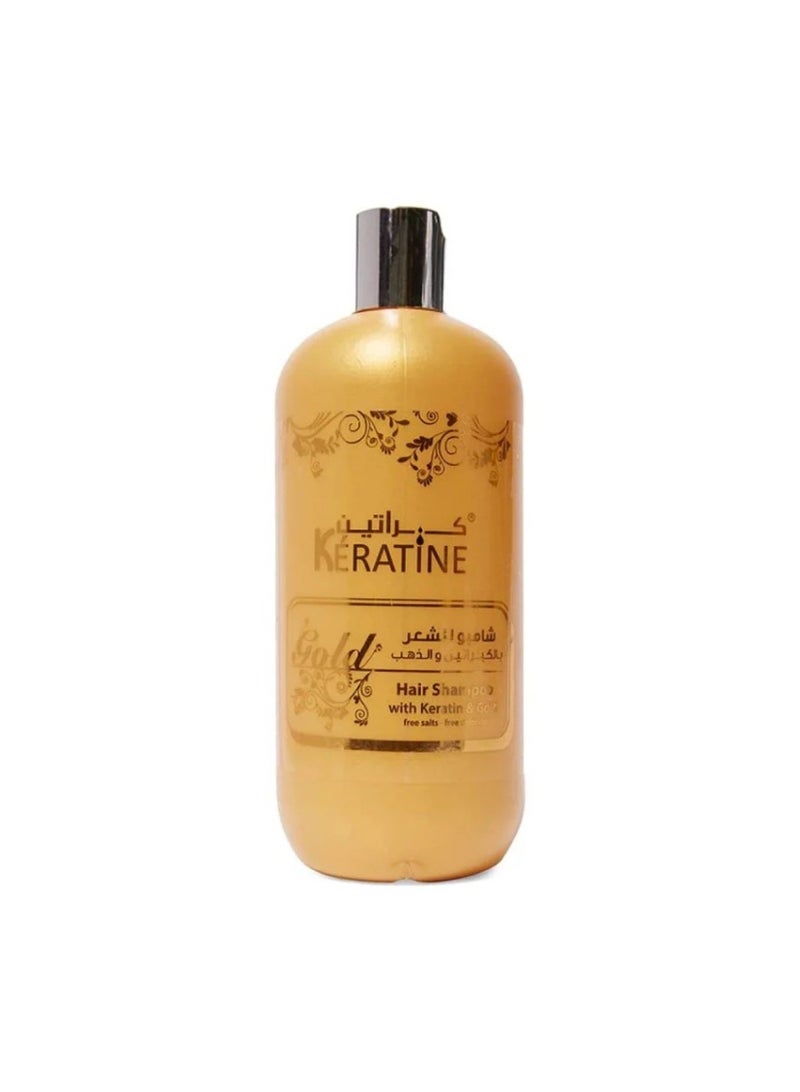 Keratine Hair Shampoo with Keratin & Gold 500 ml - for Strengthening and Nourishing Hair