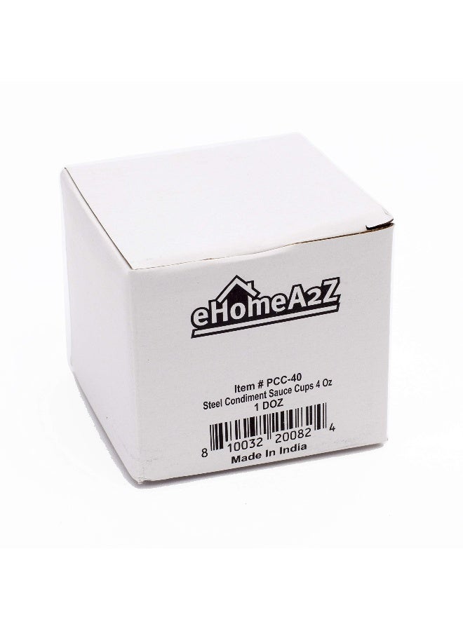 EHOMEA2Z Ramekins Stainless Steel Condiment Sauce Cups, Metal Ramekins, Commercial Grade, Multifunctional, Ideal for All Hot and Cold Sauces, Individual Portion Cups (12, 4 oz) - Image 5