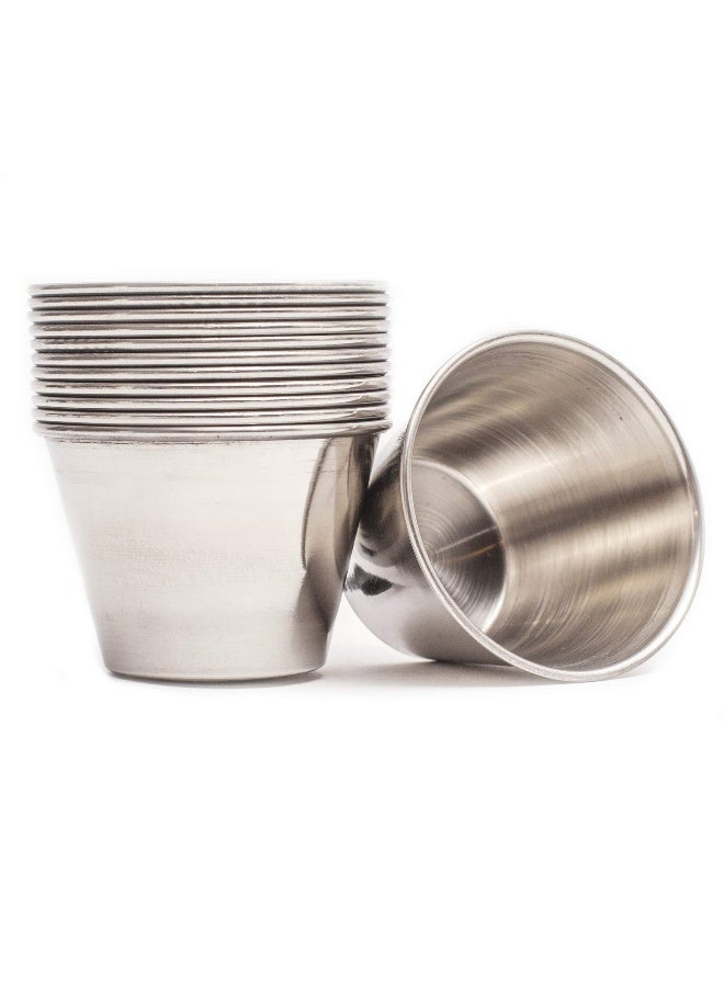 EHOMEA2Z Ramekins Stainless Steel Condiment Sauce Cups, Metal Ramekins, Commercial Grade, Multifunctional, Ideal for All Hot and Cold Sauces, Individual Portion Cups (12, 4 oz) - Image 1