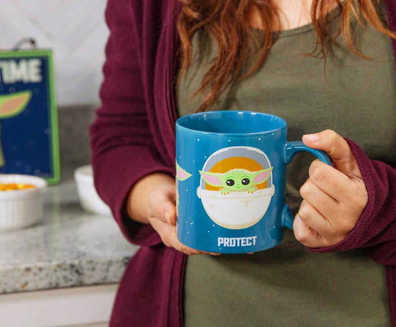 STAR WARS Silver Buffalo Star Wars The Mandalorian The Child Baby Yoda Grogu Protect Attack Snack Ceramic Coffee Mug, 20-Ounces - Image 5