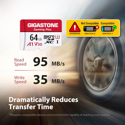 Gigastone 64GB Micro SD Card, Gaming Plus, Nintendo-Switch Compatible, High Speed 90MB/s, 4K UHD Video Recording, Micro SDXC UHS-I A1 V30 U1 Class 10 - Image 3