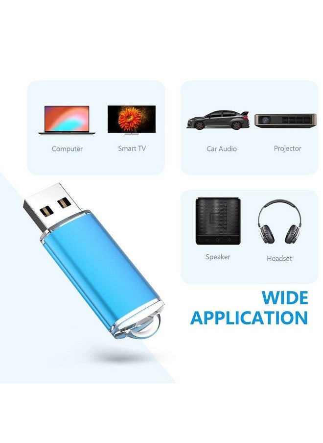Kootion - Flash Drive 8Gb 10 Pack Usb 2.0 Thumb Drive Capped Memory Stick Jump Drive Blue - Image 1