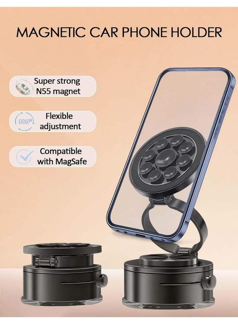 إكس ليفيل حامل الهاتف المصص المغناطيسي ، حامل الهاتف المغناطيسي الفراغ المتطور 360 درجة للسيارة ، قابل للطي والقابل للانسحاب كأس مصص اليدين الحرة سيارة التثبيت للسيارة / صالة الرياضة / مرآة التثبيت لـ iPhone و Android - Image 4