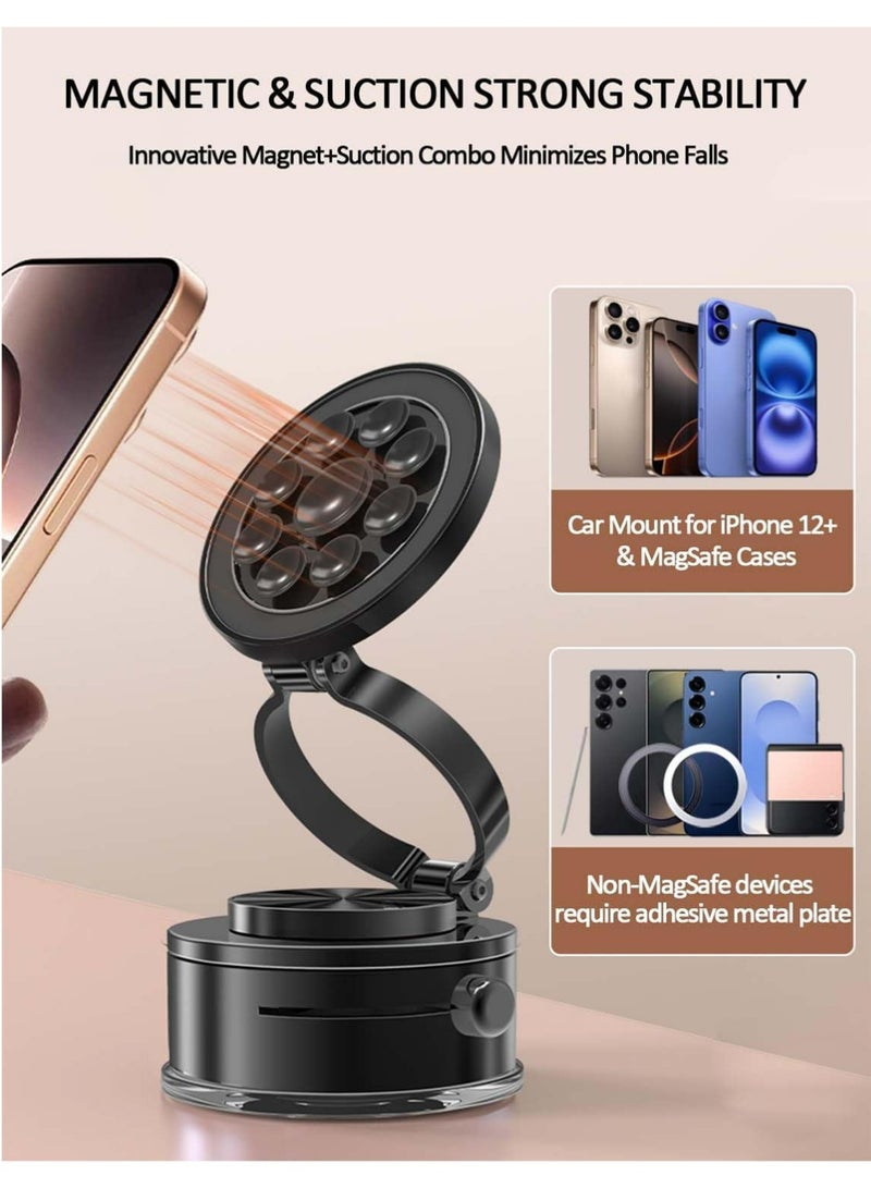إكس ليفيل حامل الهاتف المصص المغناطيسي ، حامل الهاتف المغناطيسي الفراغ المتطور 360 درجة للسيارة ، قابل للطي والقابل للانسحاب كأس مصص اليدين الحرة سيارة التثبيت للسيارة / صالة الرياضة / مرآة التثبيت لـ iPhone و Android - Image 5