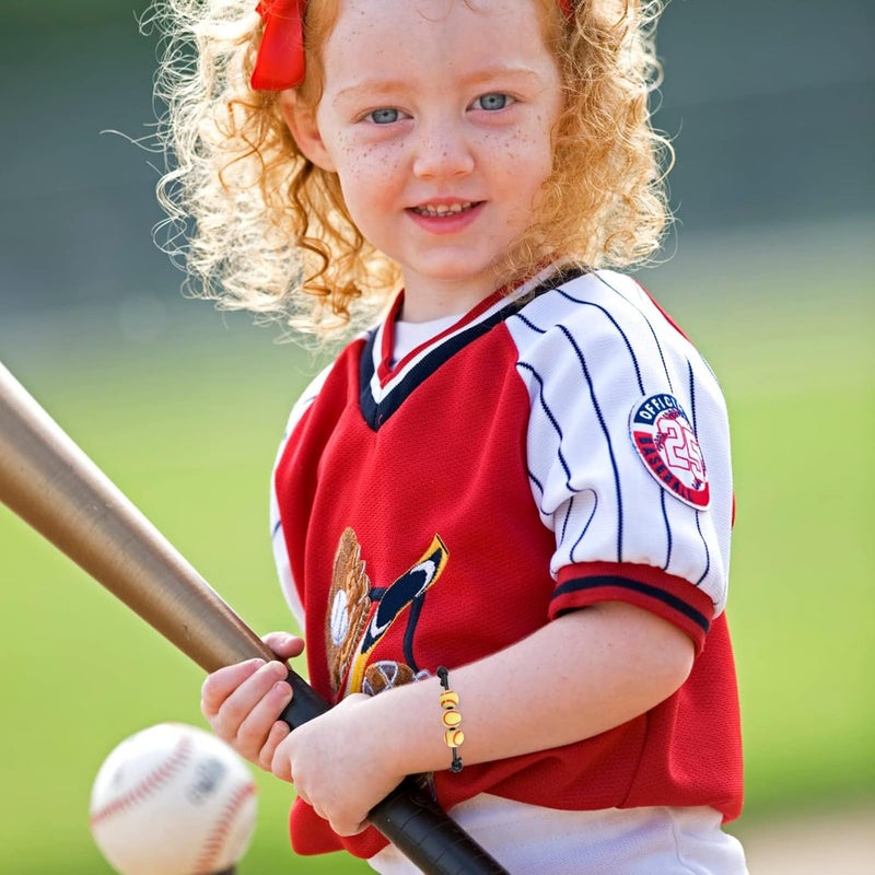 Luckam Softball Charm Bracelets 20 Pcs, Yellow Softball Beads, Adjustable Inspirational Sport Ball Wristbands, Teens Adults Sport Birthday Party Gift, Softball Favors for Team - Image 2