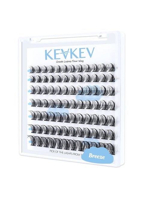 Lash Clusters 84 Pcs Cluster Lashes Eyelash Clusters DIY Cluster Eyelash Extensions Individual Lashes Thin Band & Soft(Breeze,D-8-16mix)