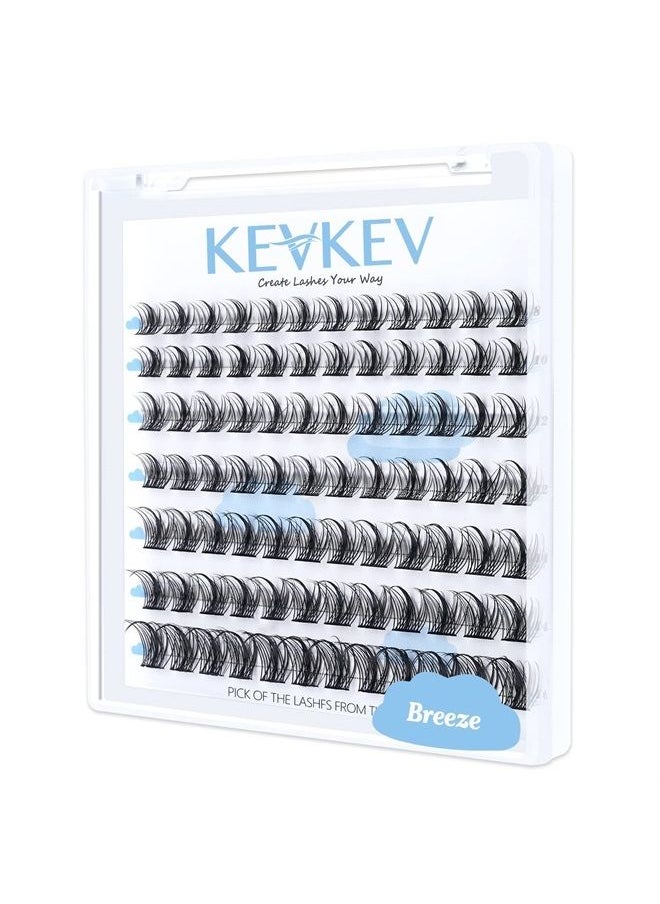 KevKev Lash Clusters 84 Pcs Cluster Lashes Eyelash Clusters DIY Cluster Eyelash Extensions Individual Lashes Thin Band & Soft(Breeze,D-8-16mix)  - Image 1