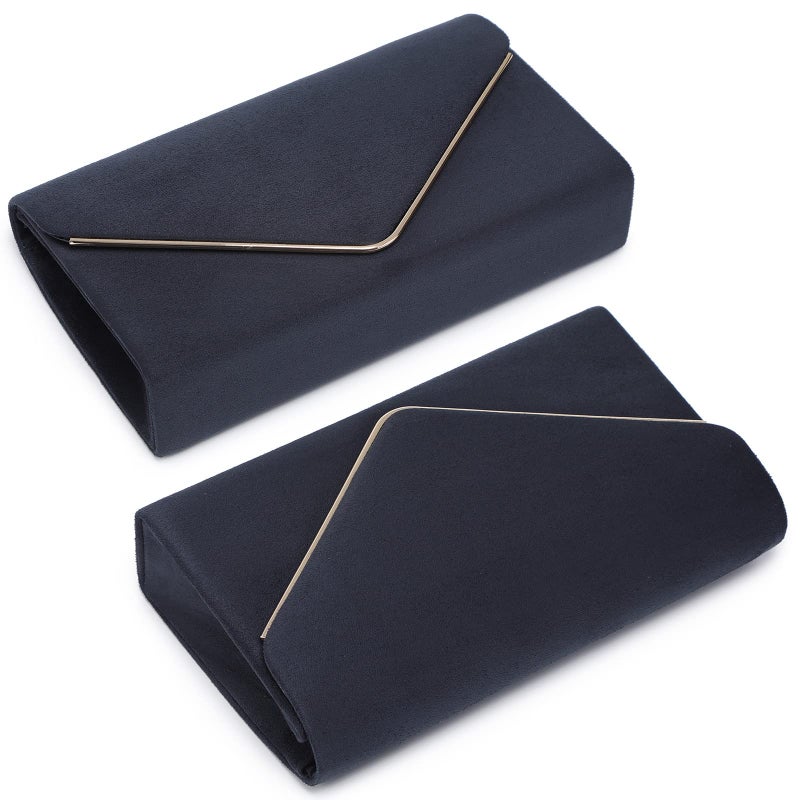 Dasein Women'S Evening Clutch Bags Formal Party Clutches Wedding Purses Cocktail Prom Clutches (1-(Gold Hardware) Navy) - Image 3