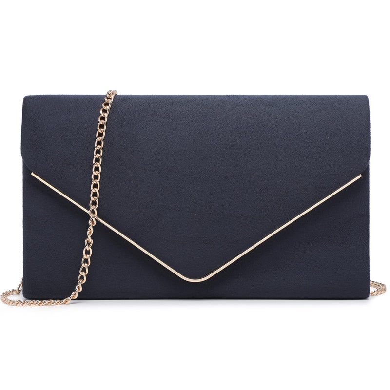 Dasein Women'S Evening Clutch Bags Formal Party Clutches Wedding Purses Cocktail Prom Clutches (1-(Gold Hardware) Navy) - Image 1