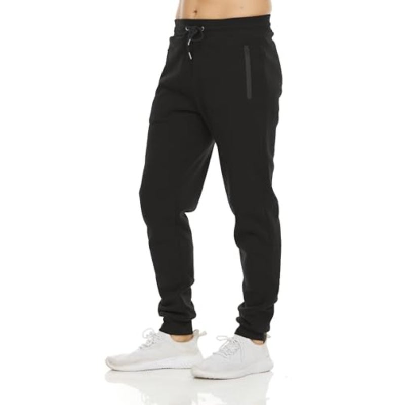 Mens 3 Pack Fleece Active Athletic Workout Jogger Sweatpants for Men with zipper pocket and Drawstring Size S-3 - Image 2