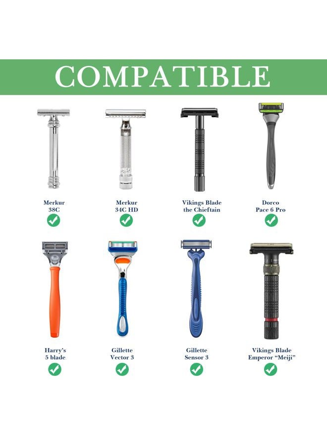 Linkidea 4 Pack Safety Razor Stand, Opening Dia 0.7" (18.5mm) Aluminum Alloy Men's Shaving Stand for Bathroom Countertops, Dark Grey - Image 2