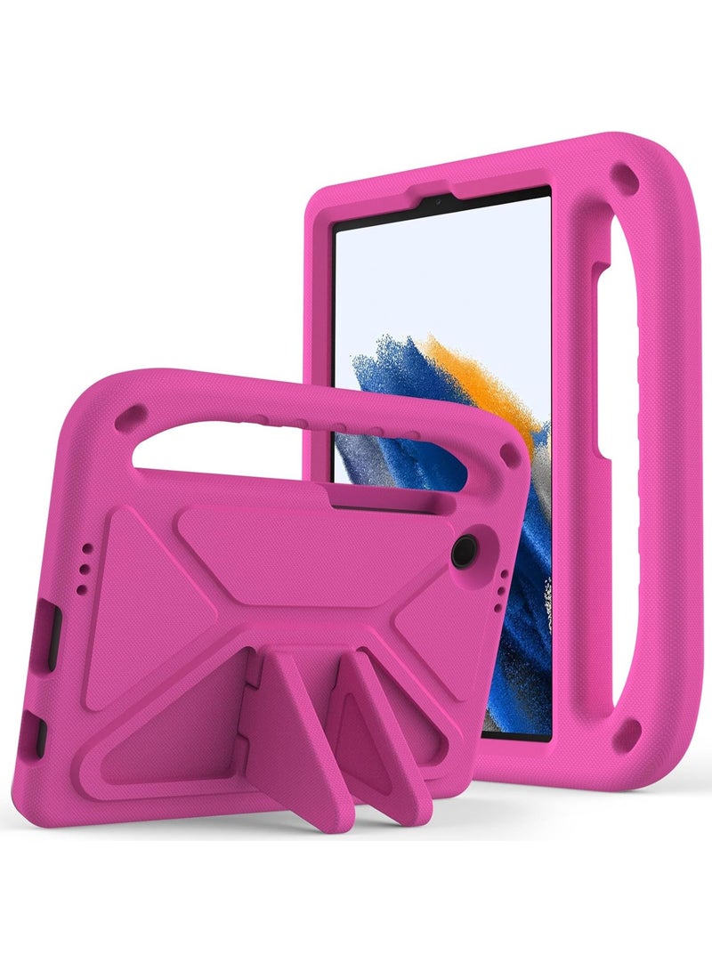 جراب للأطفال لجهاز Samsung Galaxy Tab A9 (2023) SM-X110 /SM-X115، جراب خفيف الوزن واقٍ مقاوم للصدمات من مادة EVA مناسب للأطفال، جراب متين بمقبض وحامل للكمبيوتر اللوحي (وردي) - Image 3