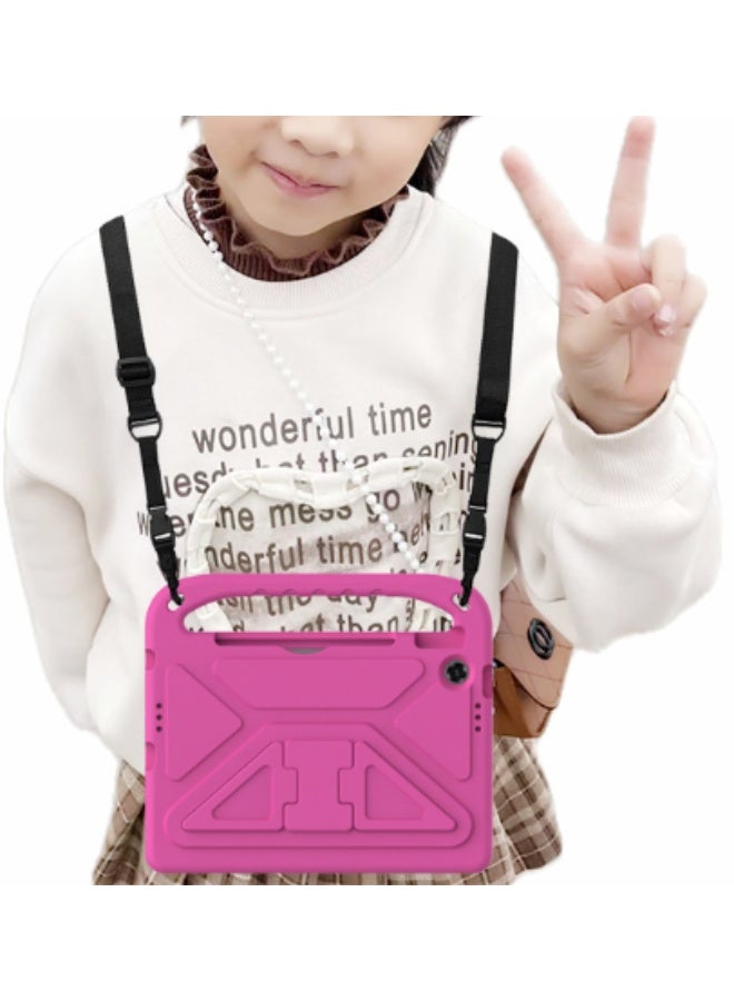 جراب للأطفال لجهاز Samsung Galaxy Tab A9 (2023) SM-X110 /SM-X115، جراب خفيف الوزن واقٍ مقاوم للصدمات من مادة EVA مناسب للأطفال، جراب متين بمقبض وحامل للكمبيوتر اللوحي (وردي) - Image 4