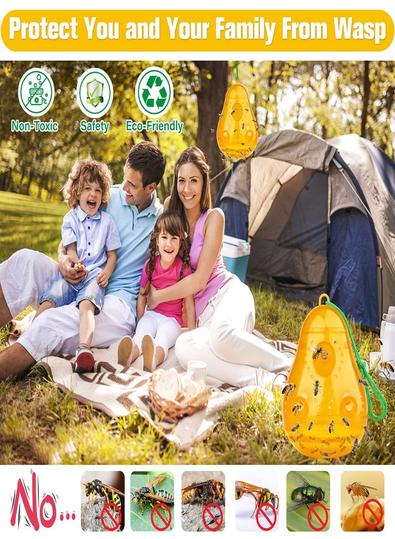 Zikra فخ الدبابير الخارجي المعلق، فخ الدبابير الصفراء المعلق، فخ طارد الدبابير الخارجي لدبابير النجارين للخارج، قاتل الدبابير، فخ الدبابير القاتل، فخ الدبابير على شكل كمثرى (2 قطعة) - Image 2