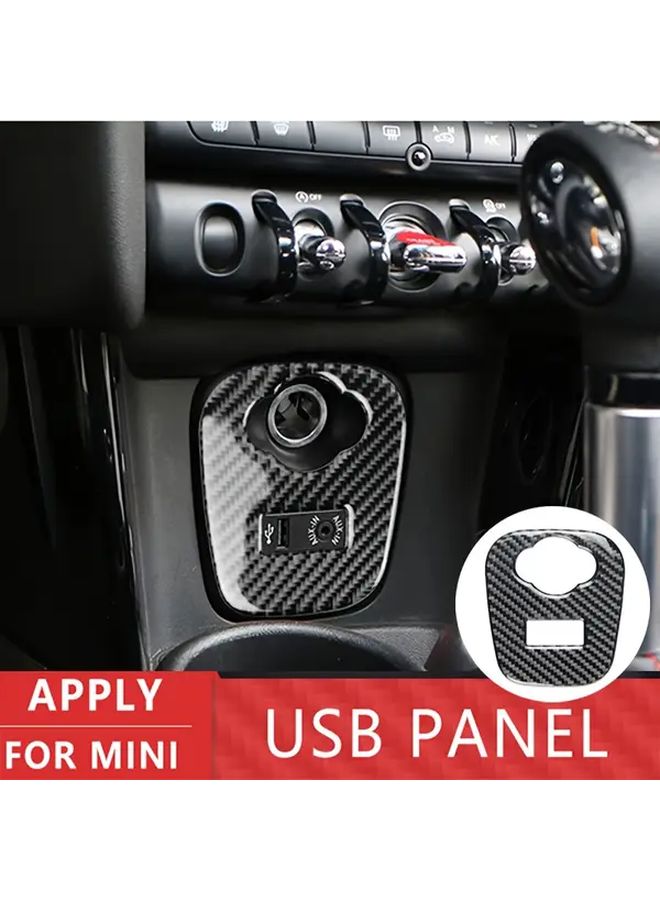 ملصق زينة ولاعة USB من ألياف الكربون لتزيين داخلية ميني كوبر - Image 1