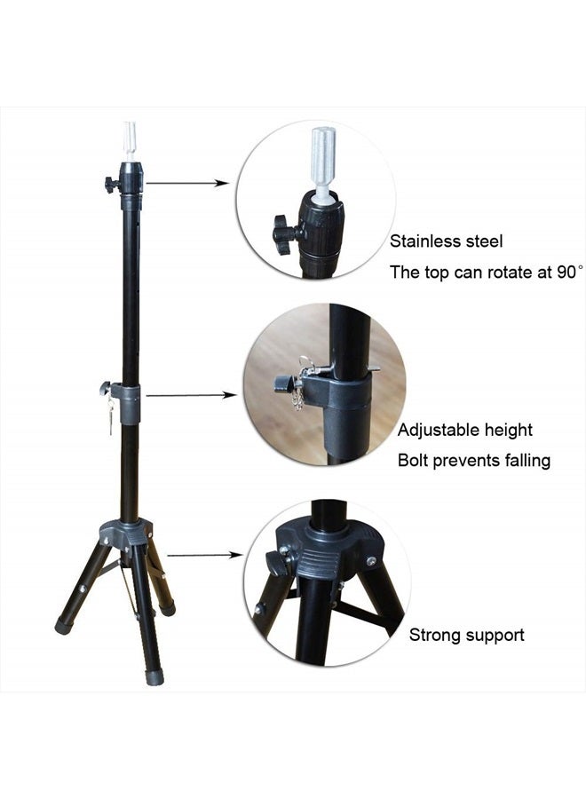 yantaisiyu Wig Stand Tripod for Mannequin Head Stand Adjustable Wig Head Stand Holder for Wigs Canvas Block Head - Image 5