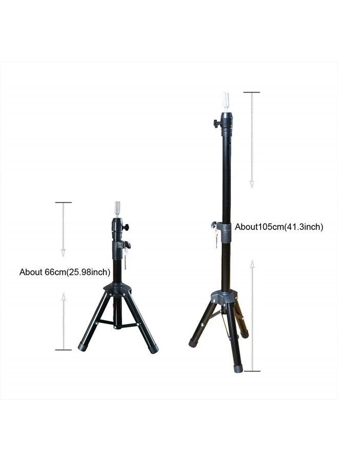 yantaisiyu Wig Stand Tripod for Mannequin Head Stand Adjustable Wig Head Stand Holder for Wigs Canvas Block Head - Image 2